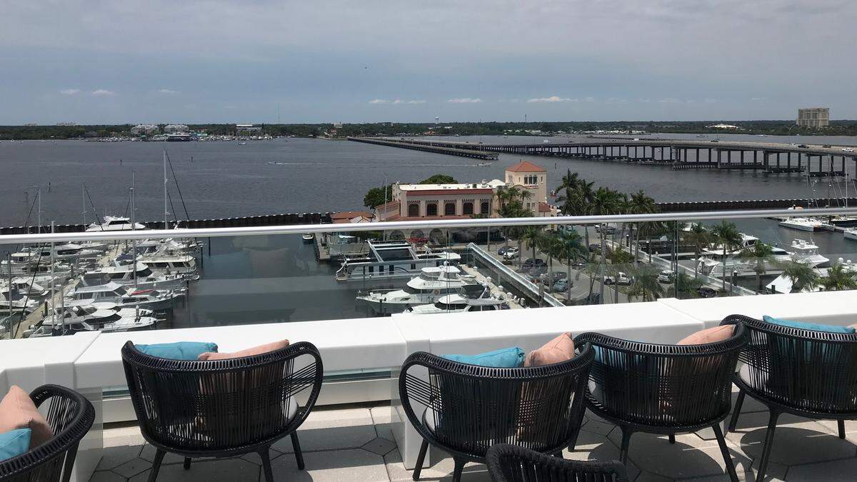 SpringHill Suites by Marriott at 102 12th St. W. on the Bradenton riverfront has quite the view from its eighth floor deck. The hotel is set to open Friday afternoon and has already booked its first guests.