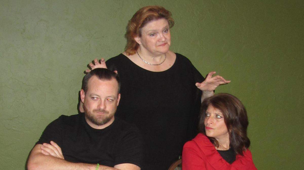 From left, Ryan Fitts, Carolyn Zaput and Bonnie Schiavone star in "Connubial Bliss" at Starlite Players. PROVIDED PHOTO