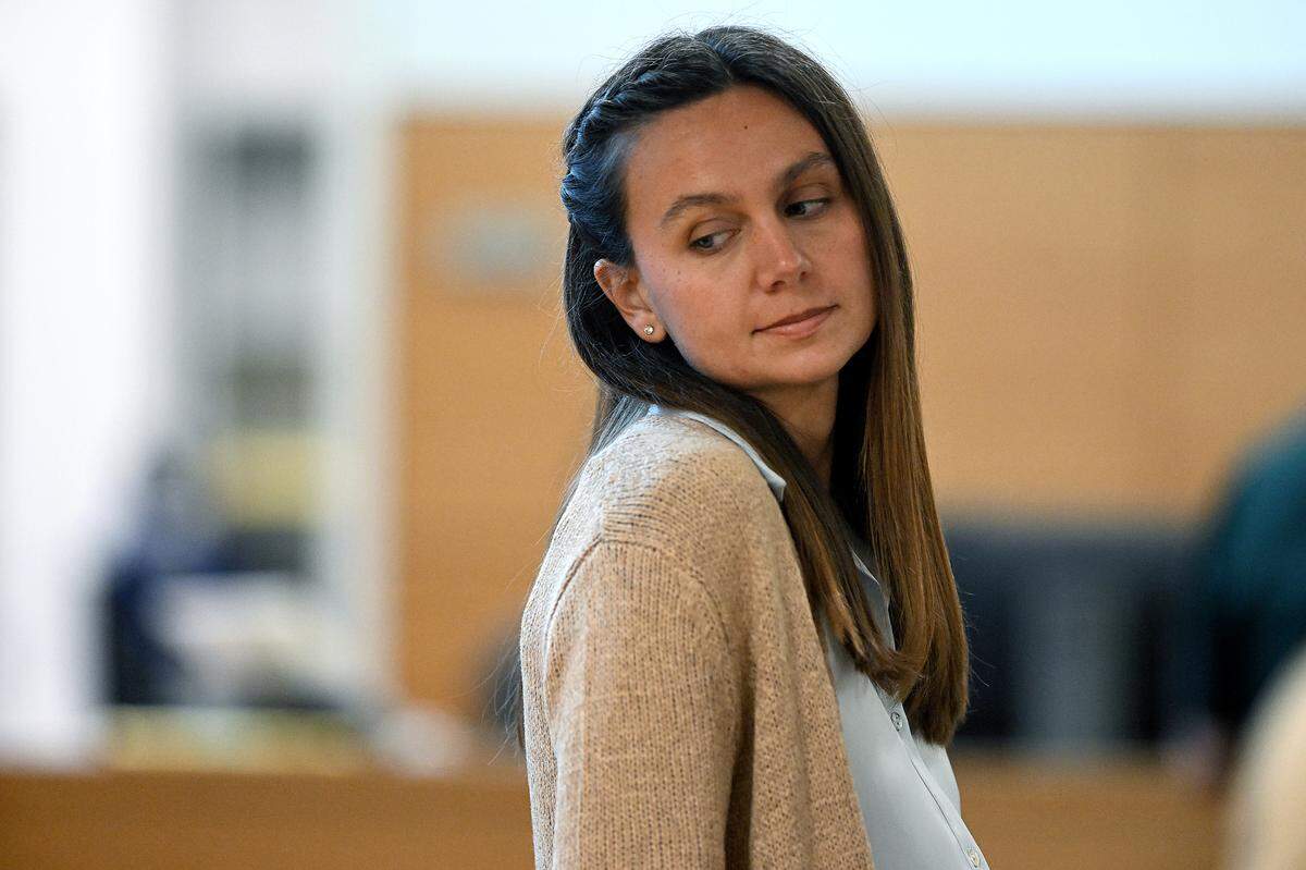 Ashley Benefield on the fifth day of her trial for the second-degree murder of her husband, Doug Benefield, in 2020 at the Manatee County Judicial Center, July 29, 2024.