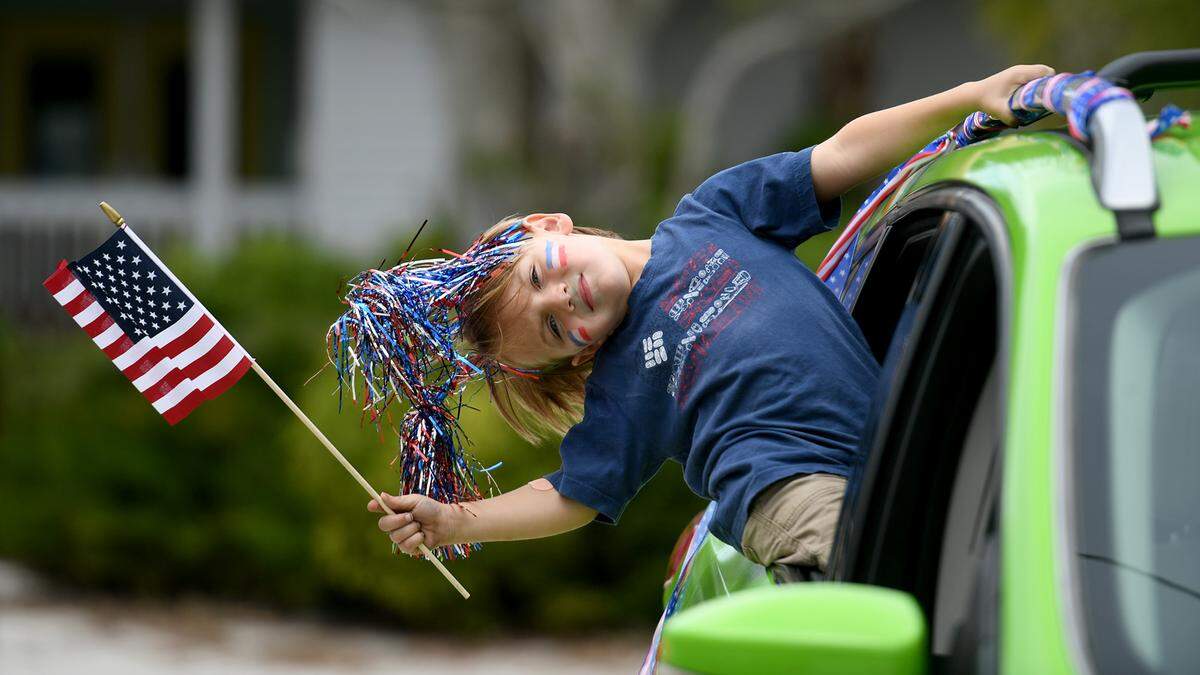 11/11/21—Dean Garden, 5, gets ready to be in the City of Anna Maria’s Old Soldiers and Sailors Veterans Day Parade.