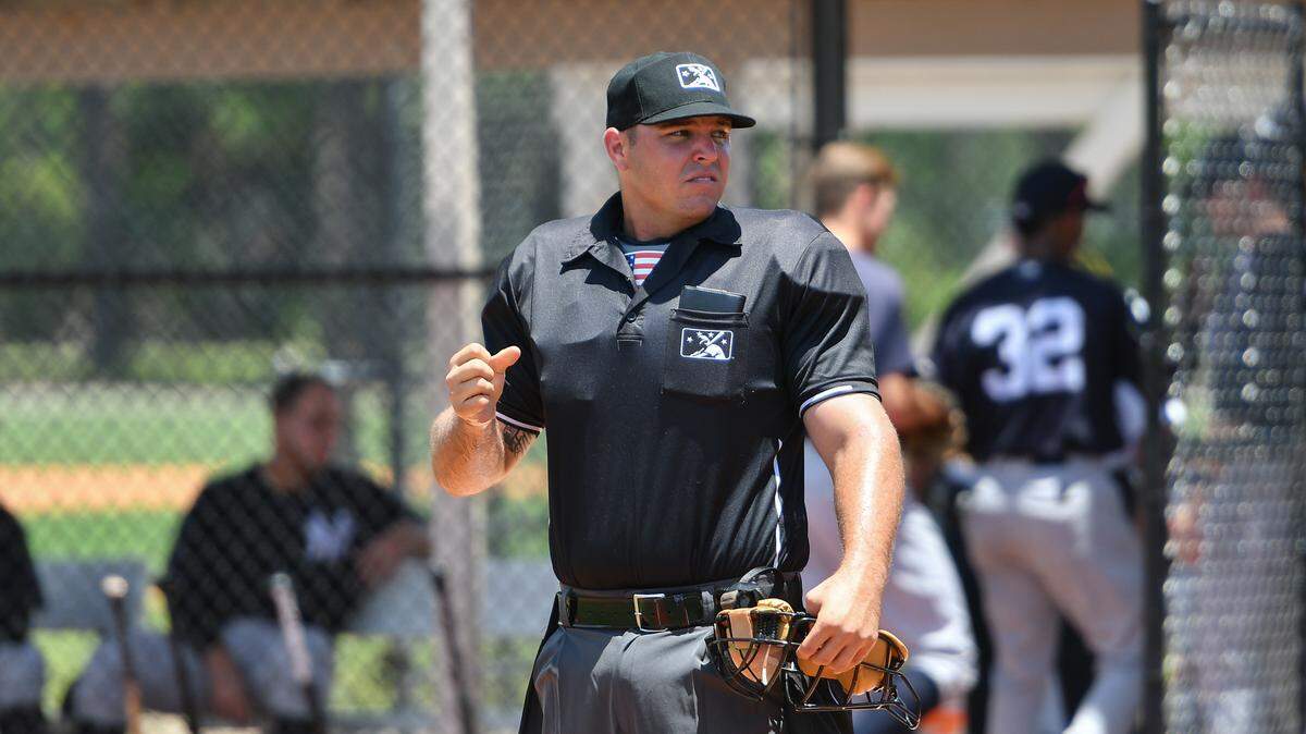 Bradenton’s Bryan Van Vranken begins the 2024 minor league baseball season umpiring in Double-A. Van Vranken is pictured while umpiring a Gulf Coast League game between the GCL Tigers and GCL Yankees in Lakeland, Florida on July 2, 2018.