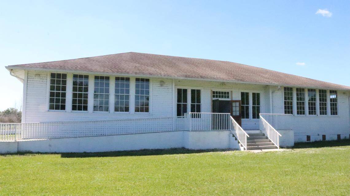 3/4/2021--Renovation of the auditorium is the focus of efforts at the historic 1914 Myakka City school, 10060 Wauchula Road.
