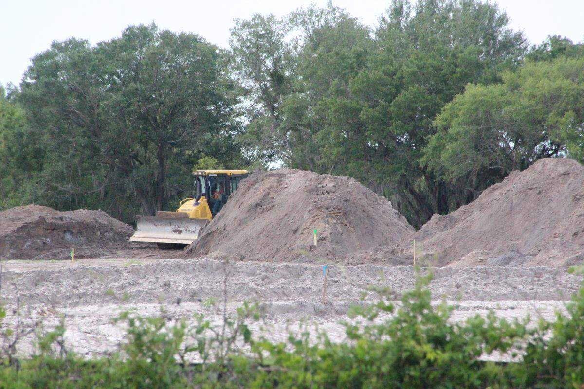 Sewer, water, street, and drainage work is underway for the Villages of Amazon project in Parrish.