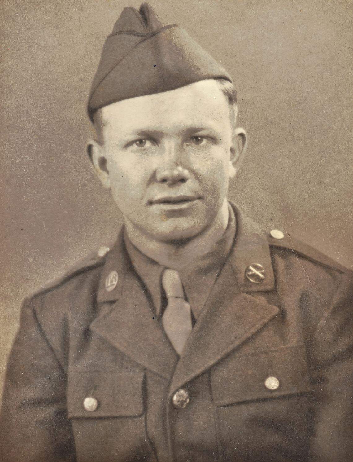 Jim Moore, now 96, is shown during his World War II service in Army uniform.
