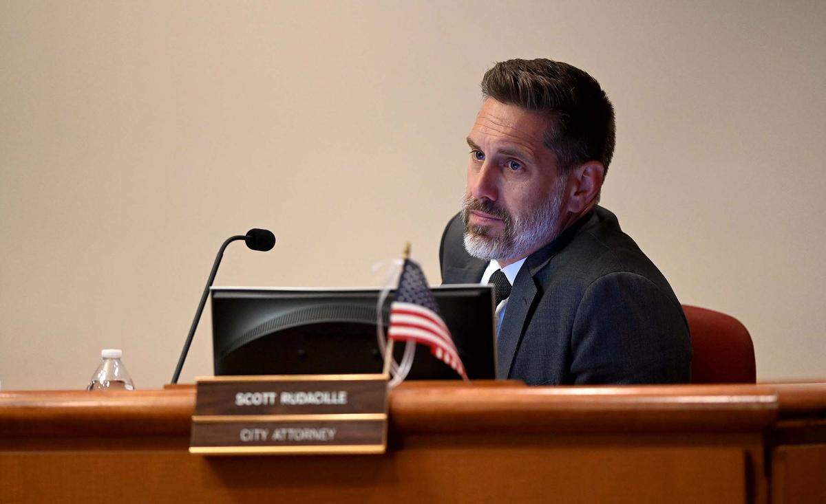 Bradenton City Attorney Scott Rudacille at a Bradenton City Council workshop Wednesday, Oct. 19, 2022.
