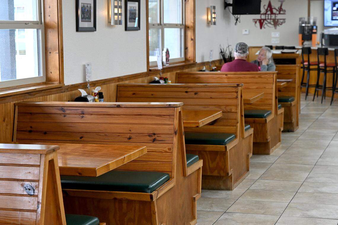 The dining area at Papa Wally’s Cafe on Feb. 13, 2026.