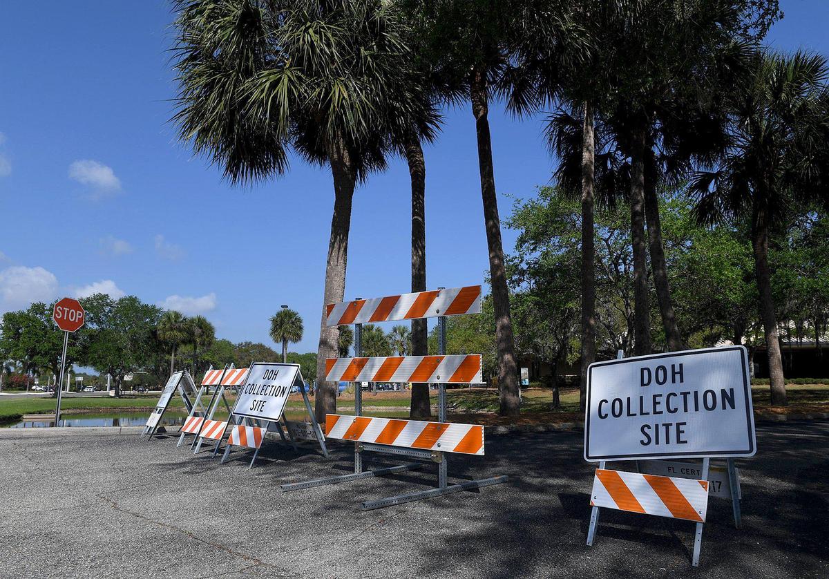Manatee County residents get tested for the novel coronavirus at a new drive-thru testing site at the Bradenton Area Convention Center in Palmetto.