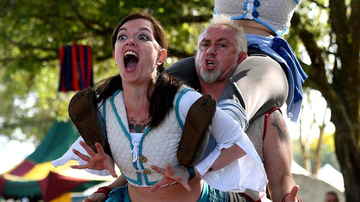 11/14/21—Members of the Acrobellum troupe perform at a past Sarasota Medieval Fair in Myakka.