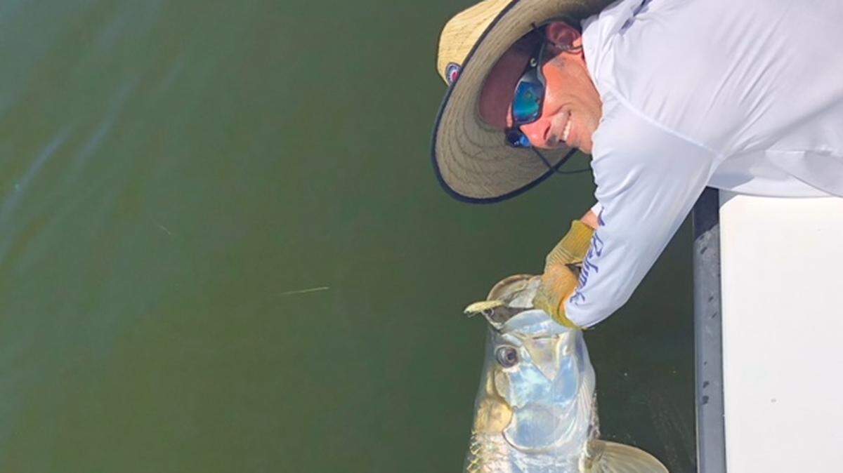 A tarpon caught recently with Capt. Clark Wright (not pictured).