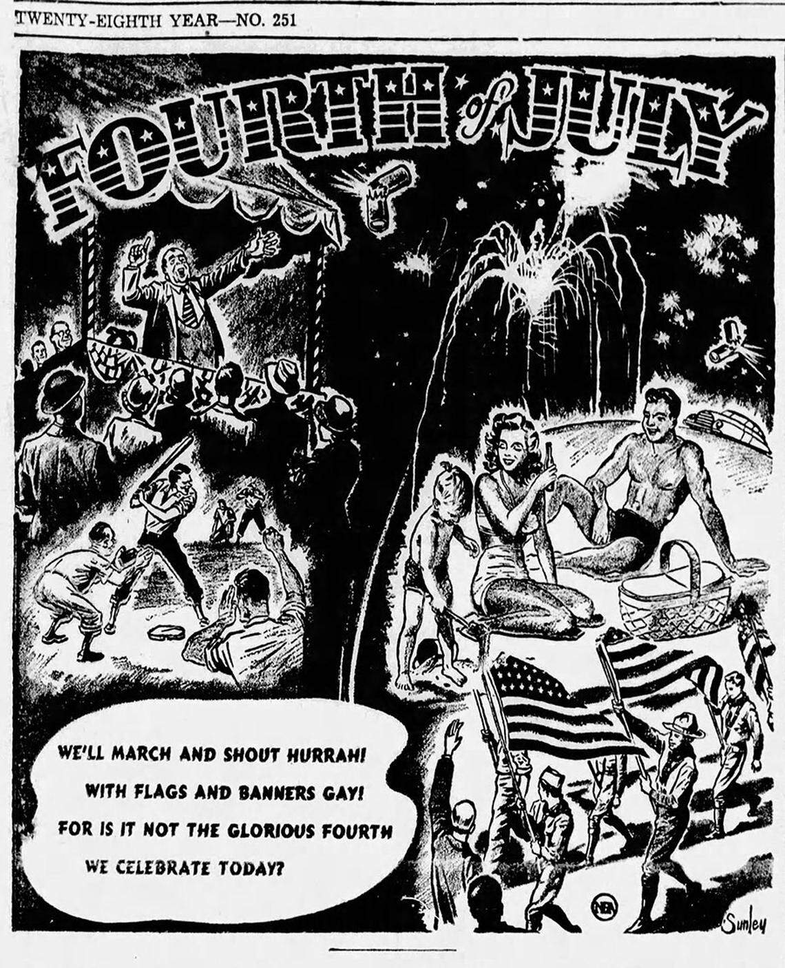The Bradenton Herald published this cartoon graphic in its Fourth of July edition in 1950.