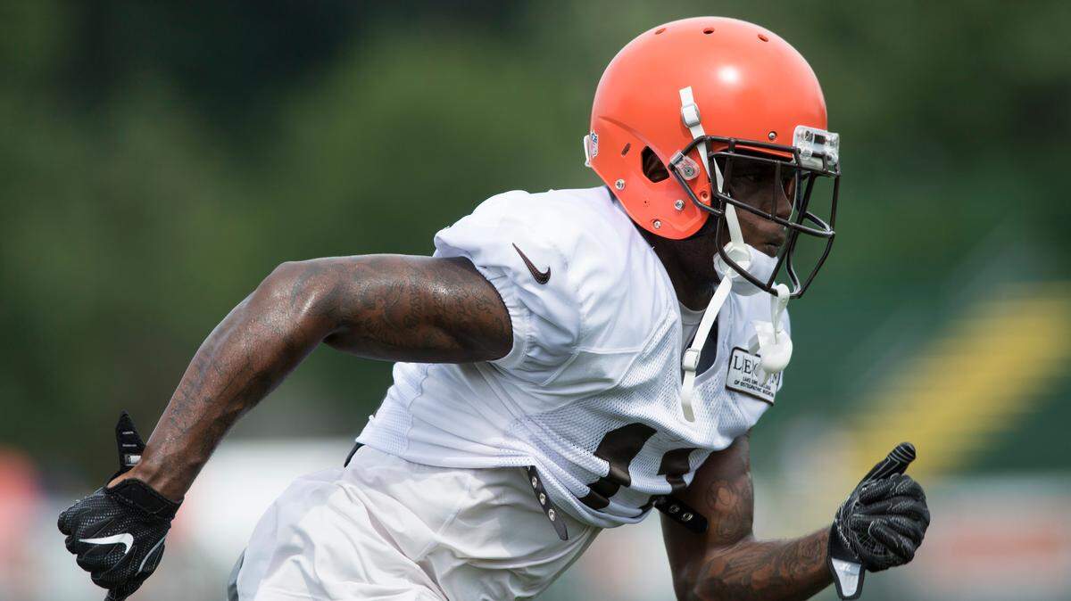 Cleveland Browns wide receiver Antonio Callaway runs a route during NFL football training camp, Thursday, Aug. 2, 2018, in Berea, Ohio.