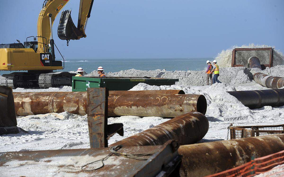 Beach renourishment in 2013 along that stretch of the shoreline on Holmes Beach on Anna Maria Island.