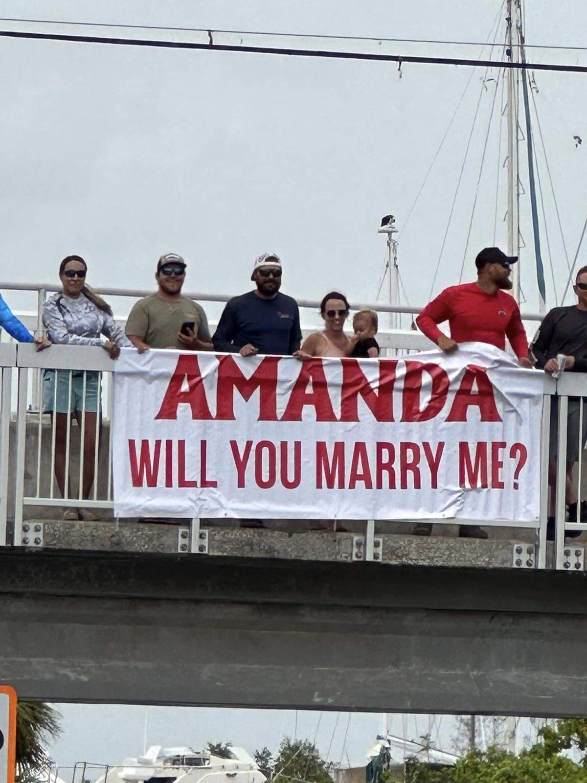 Bradenton residents Jon Schnering and Amanda Daniels got engaged aboard a fishing boat in front of family and friends.