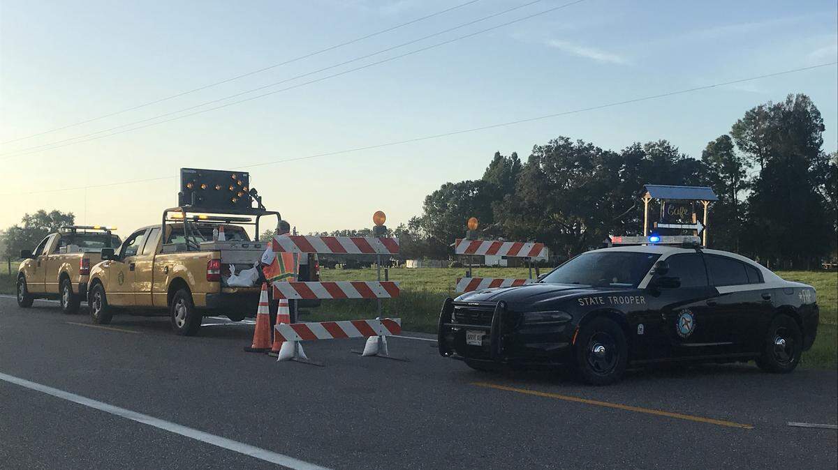 Florida Department of Transportation officials said an underground pipe filed and caused a “depression” in a portion of State Road 70 near Myakka City early Tuesday.