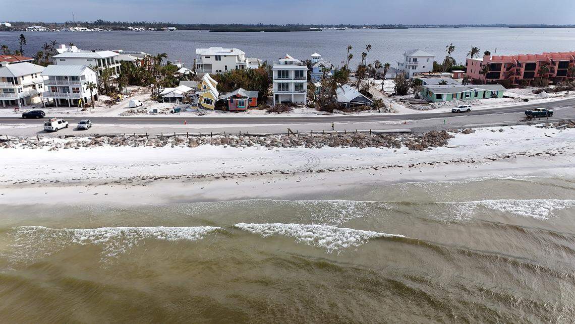 Gulf Drive in Bradenton Beach after Hurricane Milton on Oct. 16, 2024.