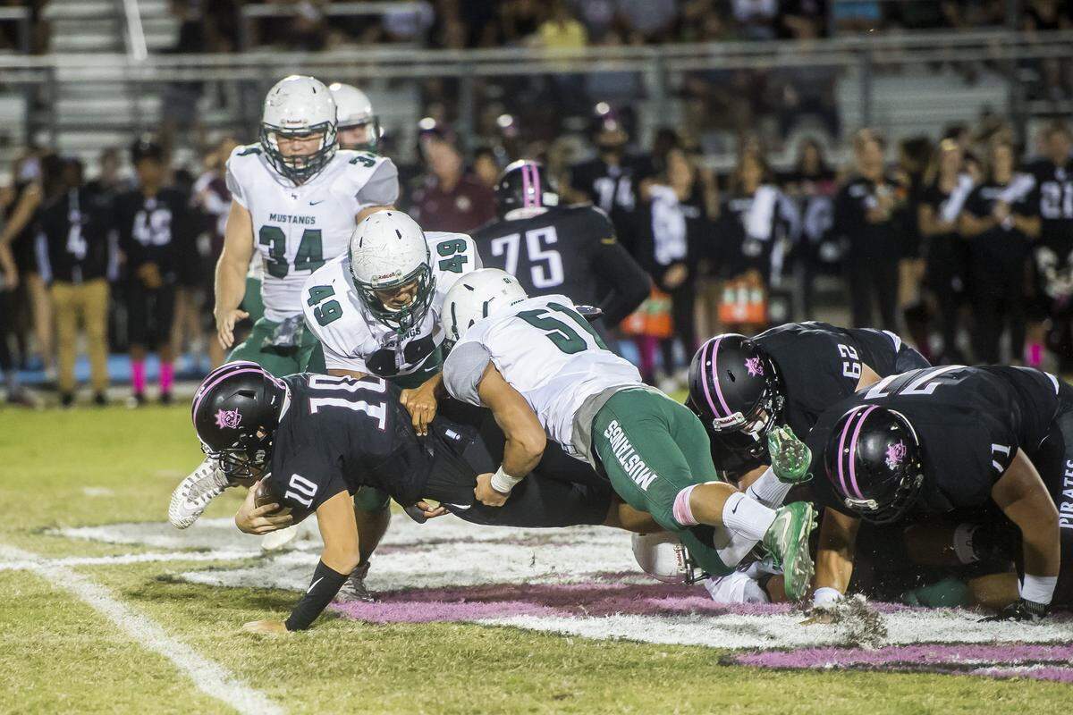 Lakewood Ranch High's football team has a new head coach this year. Christopher Culton coached running backs and the offensive line at Navy before transitioning into the private sector last year. Now he's back in football, this time leading the Mustangs as its new head football coach. Spring football practices start Monday, April 23, 2018.