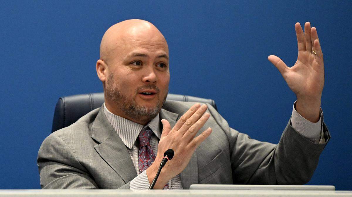 Commissioner Jason Bearden at the Manatee County Commission meeting on Sept. 2, 2025.