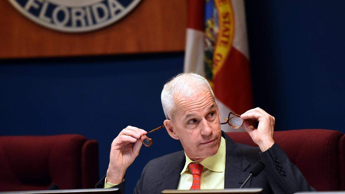 John Chappie, who recently withdrew his name for re-election, sits in the Manatee County Commission chambers on March 8, 2016. TOMPKINS/Bradenton Herald