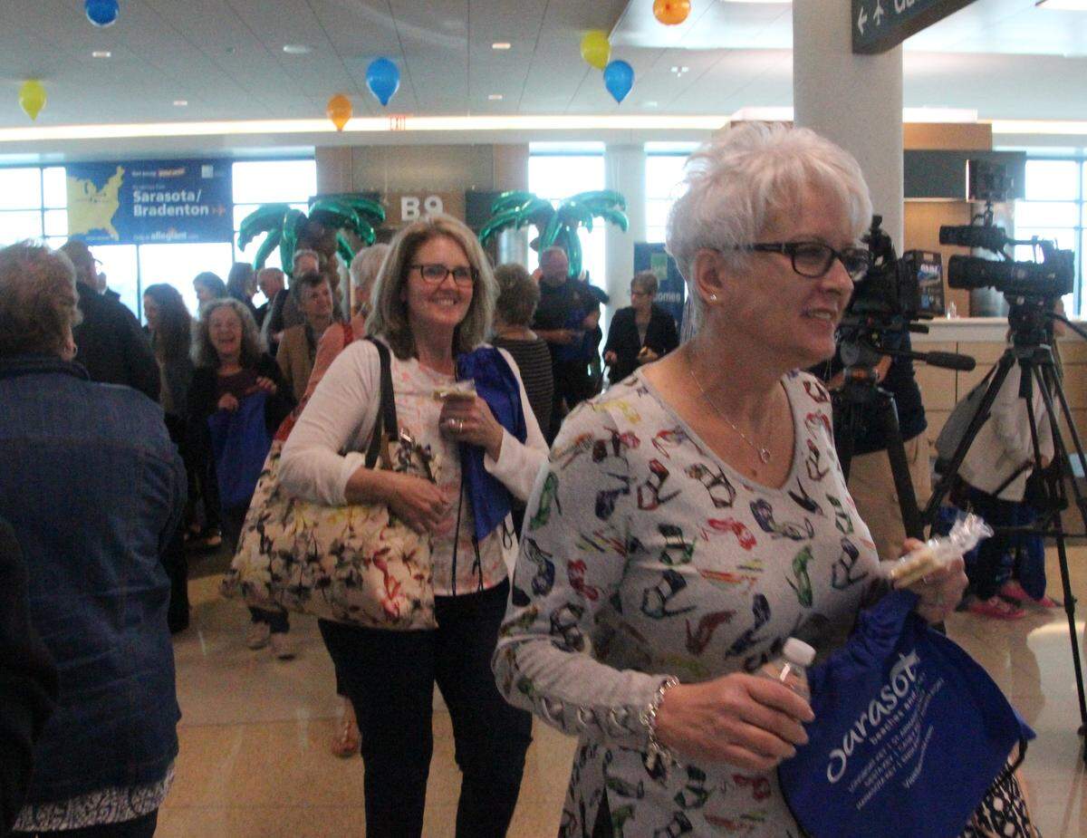 The first Allegiant passengers from Indianapolis deplaned at Sarasota Bradenton International Airport earlier this year.