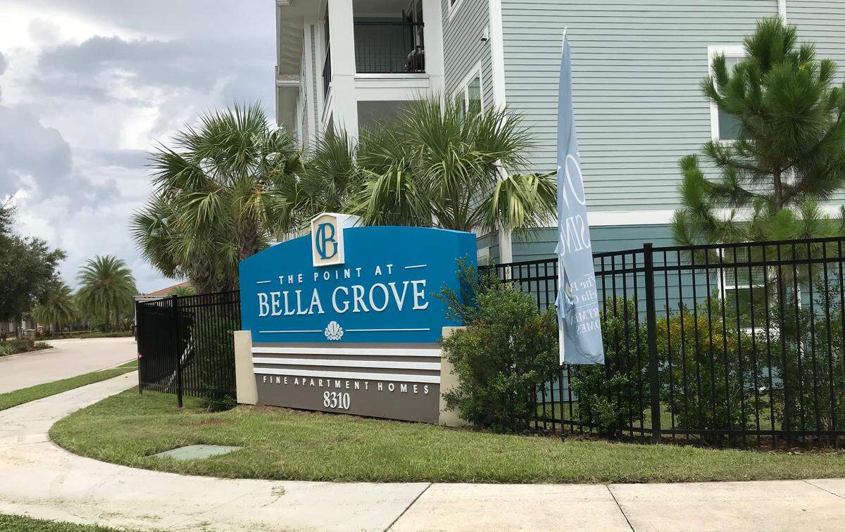 The Point at Bella Grove, a 180-unit luxury apartment complex at 3415 Broadway Ave., in southern Manatee County recently sold for $38 million.
