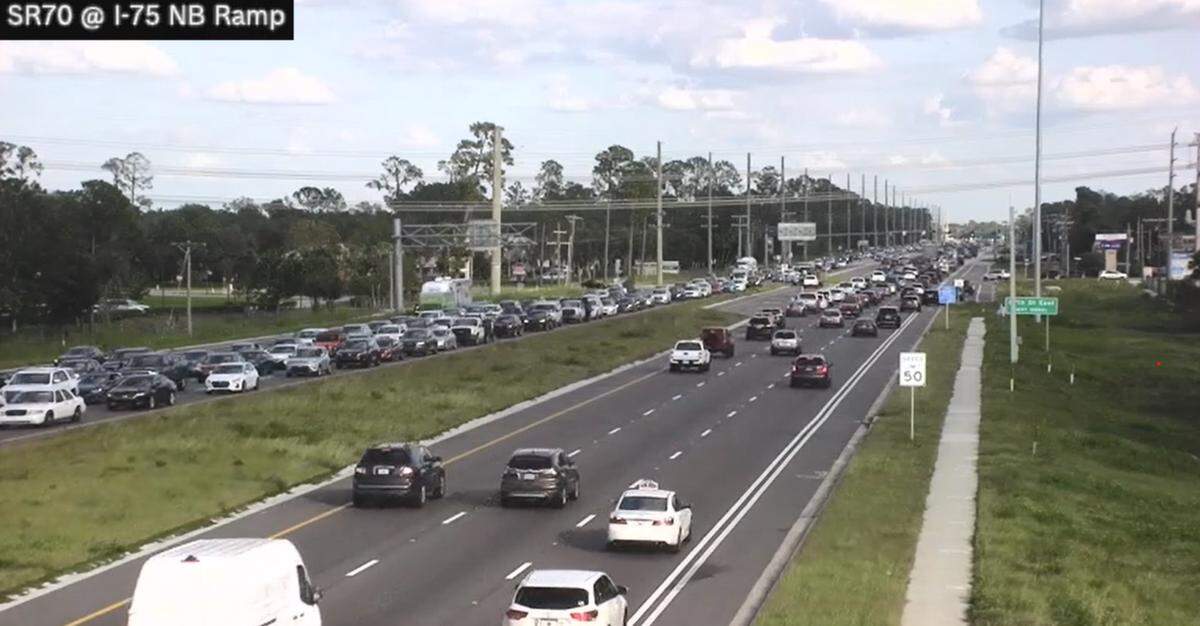 Smart Traffic video shows traffic congestion on state road 70 leading to the I-75 northbound ramp on October 6, 2012.