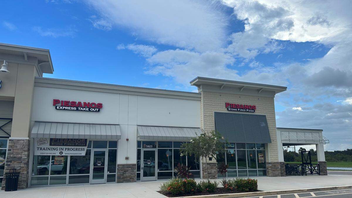 The first Piesanos Stone Fired Pizza opens 11 a.m. Monday, Aug. 21, in the Braden River Shopping Center,&nbsp;14629 State Road 70 E.  The restaurant has a dedicated takeout entrance at left.