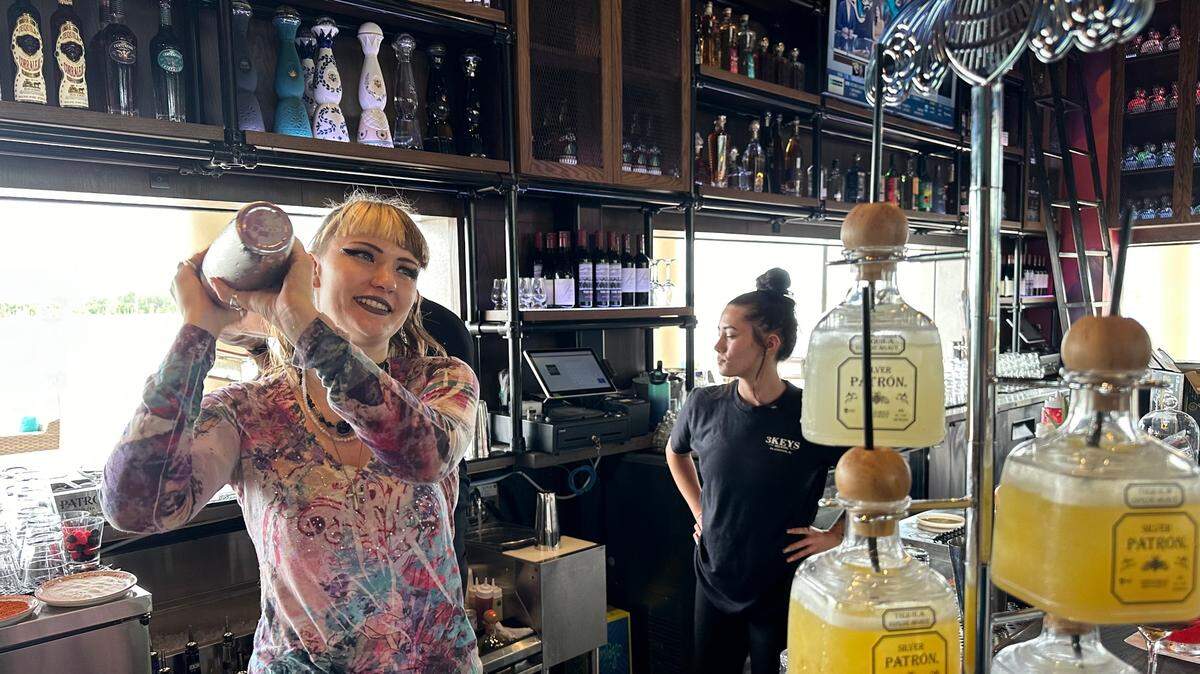 Arielle Cummings shakes up Agave Bandido’s version of a pina colado. The new restaurant at 1550 Lakefront Drive in Lakewood Ranch’s Waterside Place opens Monday, March 11.