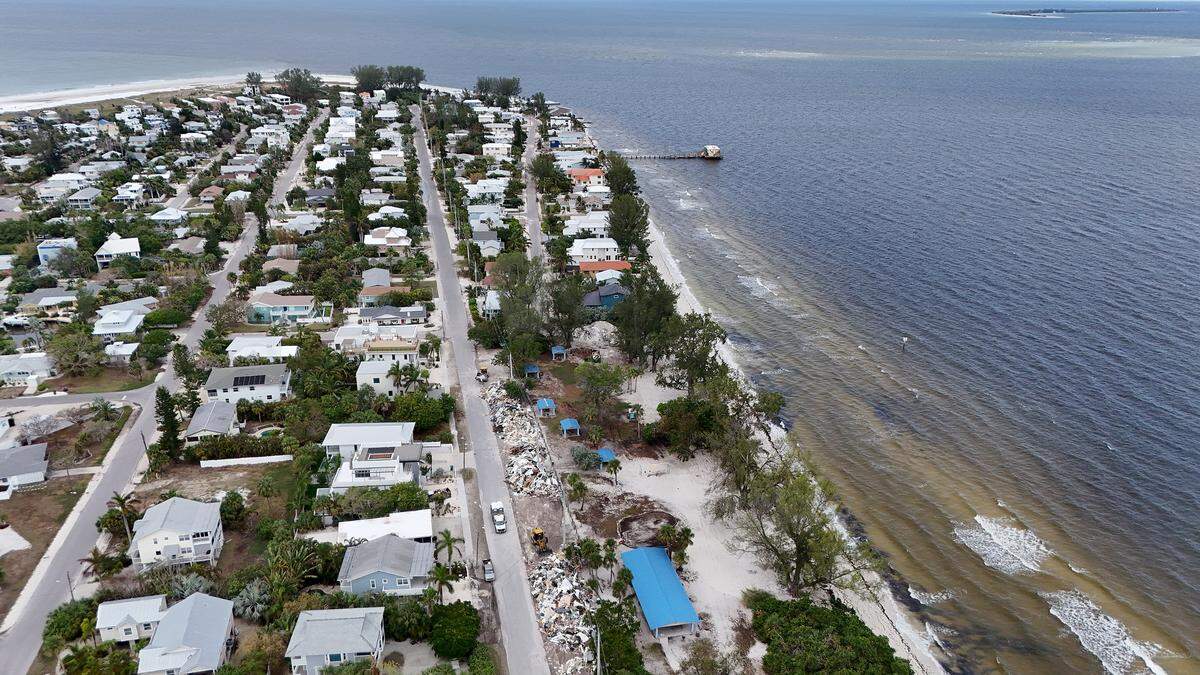 The north end of Anna Maria Island as Hurricane Milton approaches Manatee County on Oct. 8, 2024.