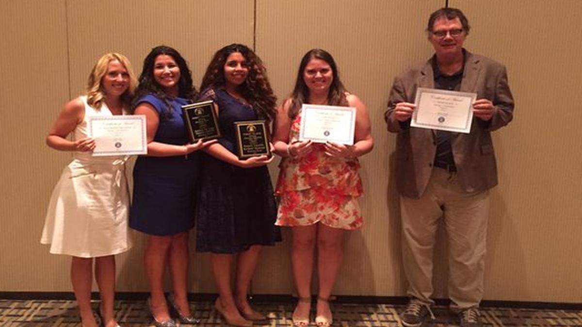 Bradenton Herald reporters Kate Irby, left, Jessica De Leon, Amaris Castillo, Claire Aronson and Marty Clear were among Bradenton Herald staffers honored Saturday at Florida Press Club awards dinner in Hollywood. Also honored but not pictured: Alan Dell, Richard Dymond and Mark Young.