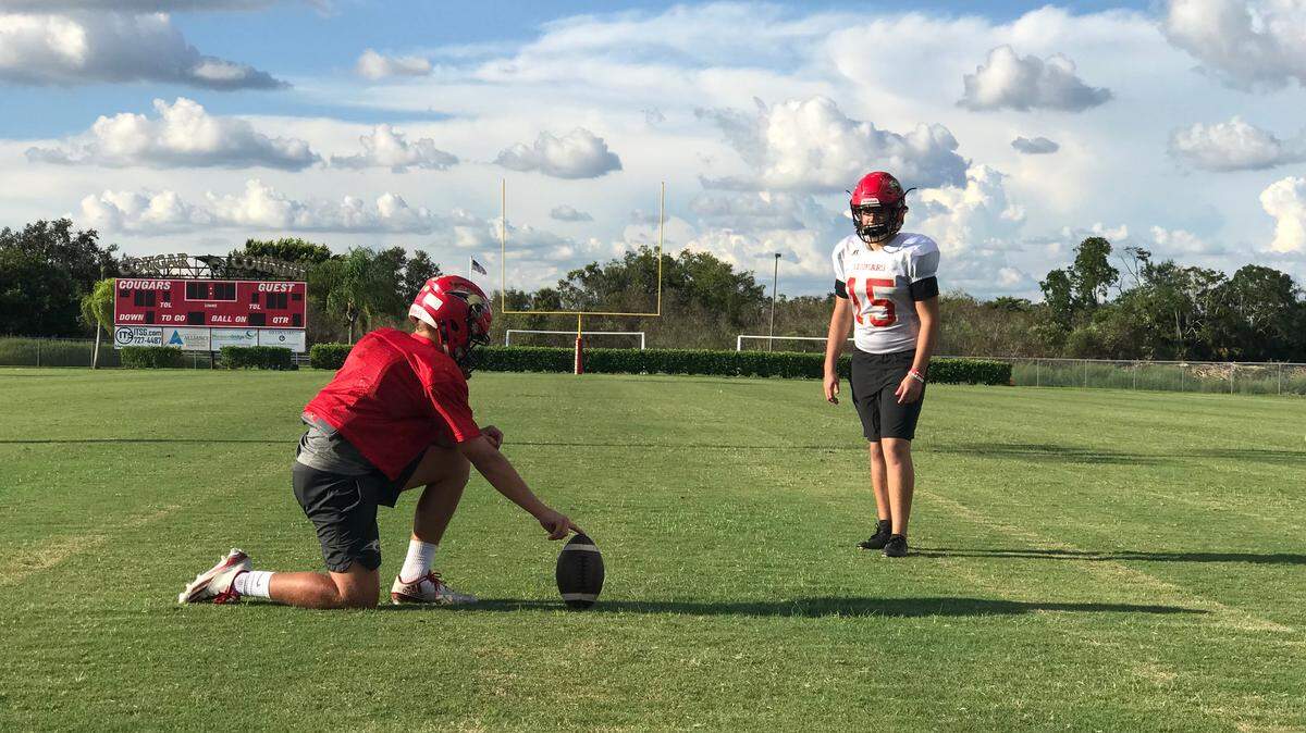 Cardinal Mooney High kicker Anthony Einhorn, a Bradenton resident, has helped the Cougars to a 5-0 start this season.