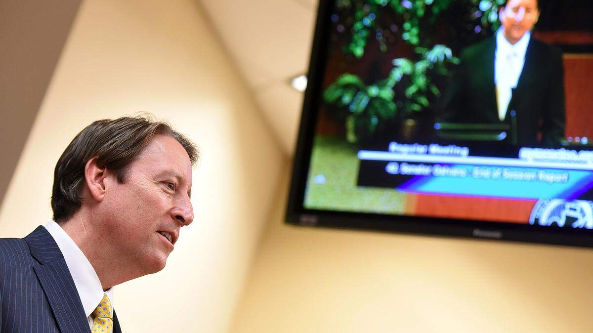 Rep Bill Galvano gives an end of session update to the Manatee County Commission last month. 
 TIFFANY TOMPKINS/Bradenton Herald file