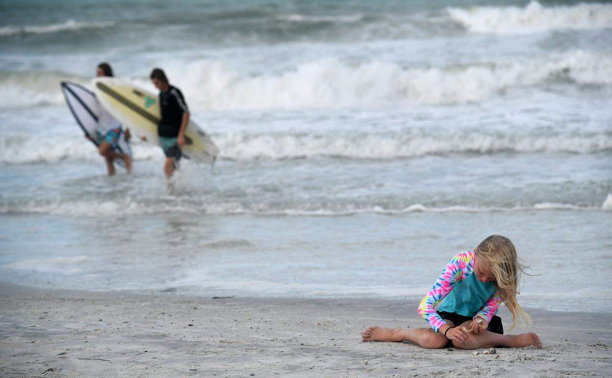 07/07/21—The remains of Elsa on Cortez Beach for the most part were large, surfer-friendly waves and water too dangerous for most swimmers.