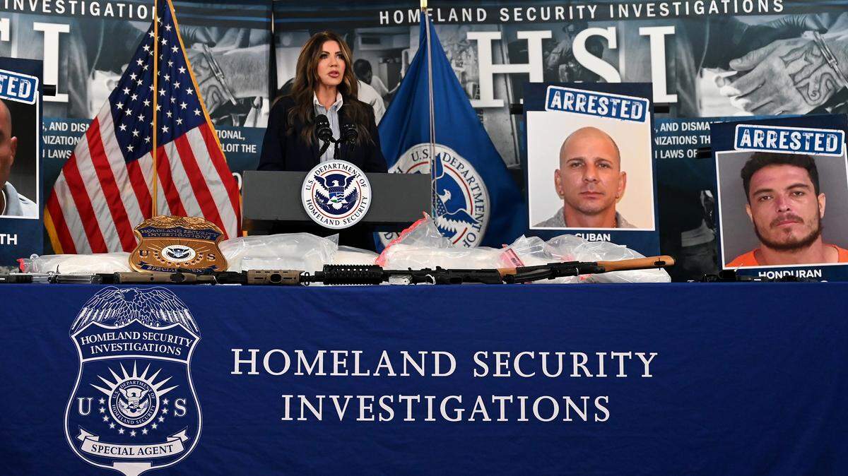 Department of Homeland Security Secretary Kristi Noem visited the DHS offices in Bradenton on Monday, Oct. 20, 2025, to give an update on ICE's crackdown on illegal immigration.