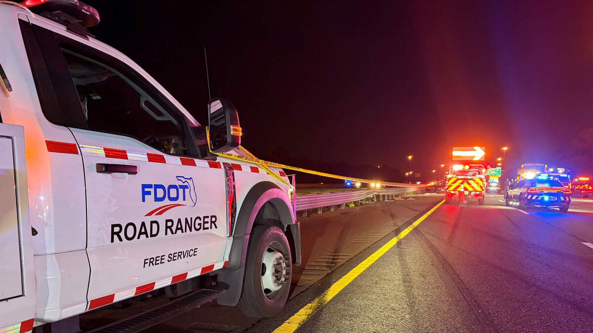 A Bradenton man is charged with DUI manslaughter after troopers say he fatally hit a Road Ranger who was closing down a lane on I-75 after an accident on July 12, 2026.