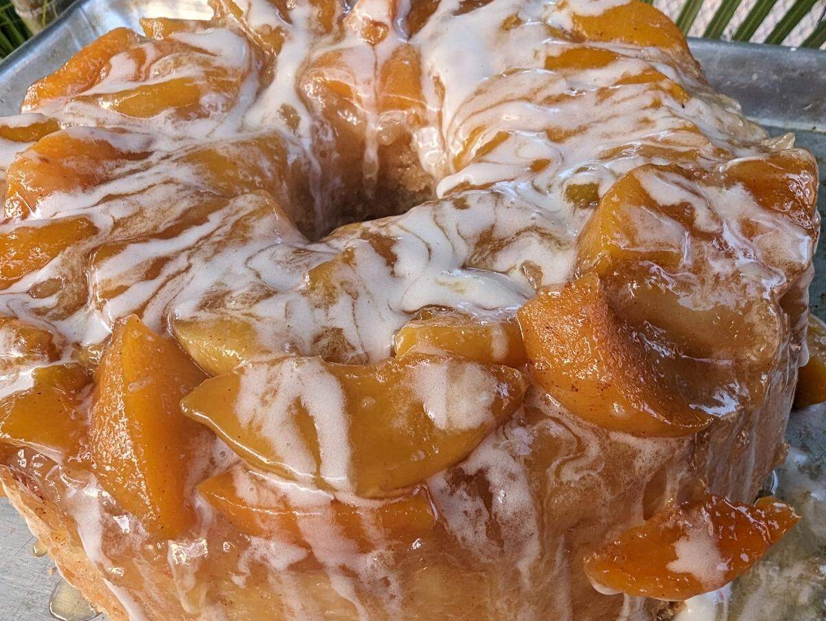 Peach cobbler pound cake is one of the offerings at Marisa King’s Sweets on Wheels food trailer. She has a growing following in Bradenton.