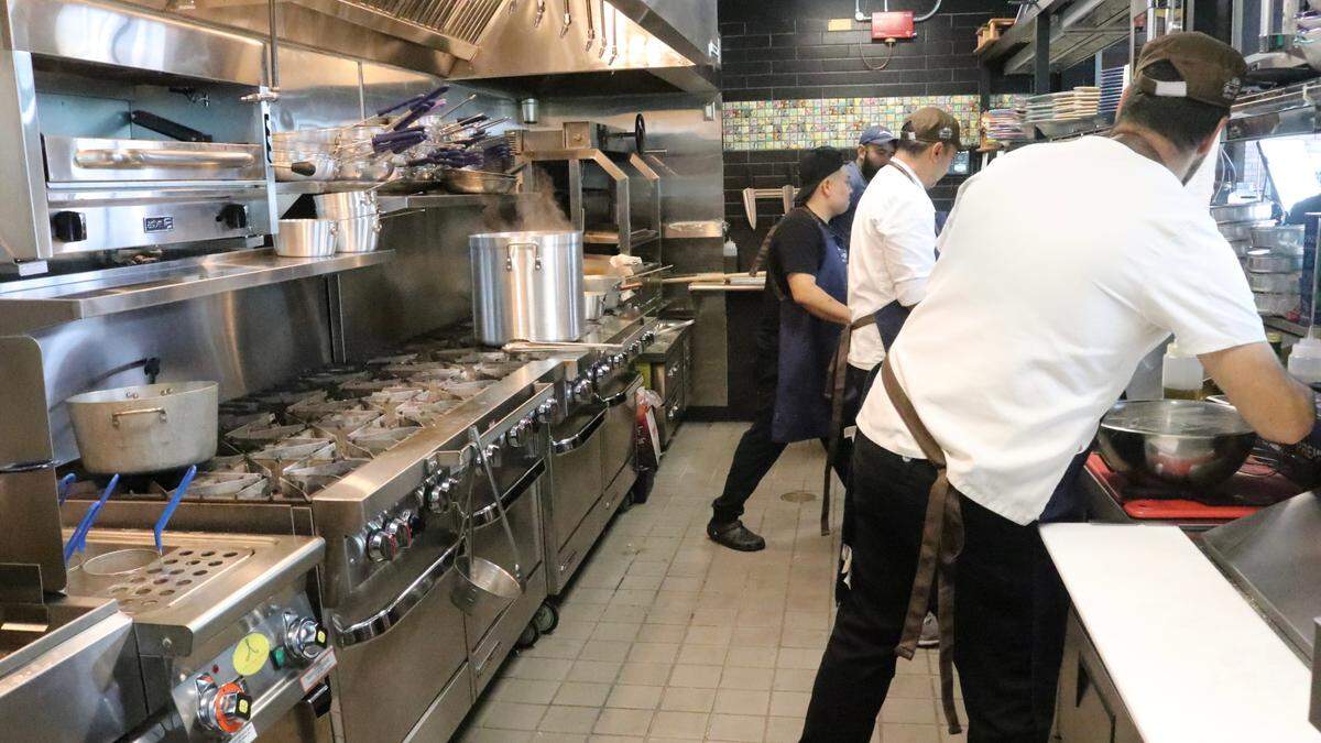 Osteria 500, a new Italian restaurant, opens Sunday, July 30, in Lakewood Ranch’s Waterside Place at 1580 Lakefront Drive. Shown above is the open kitchen.