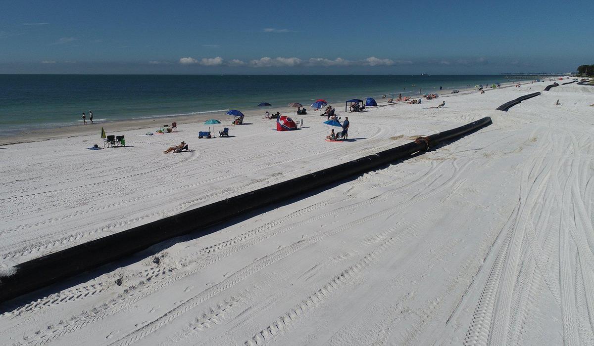 11/16/20--Beach renourishment nears completion on Coquina Beach. It may have saved Anna Maria Island from Eta