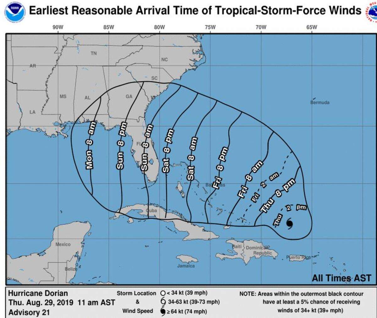 The National Weather Service reports tropical storm force winds could hit Manatee County by Sunday morning.