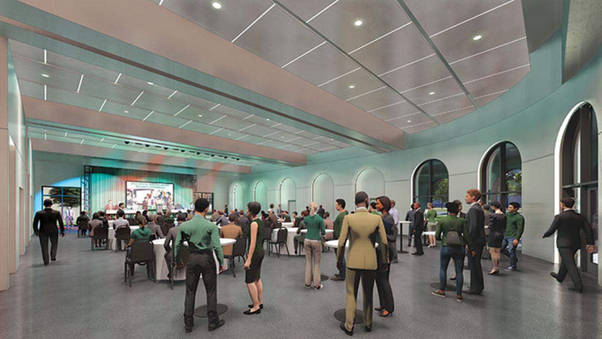 Established in 1975 as a regional campus of the University of South Florida, the Sarasota-Manatee campus is about to get its first student housing and student center. Shown above is the planned ballroom.