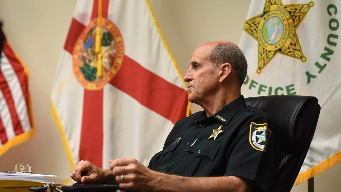 Manatee County Sheriff Brad Steube discusses the results of internal affairs investigations which led to seven child protection workers being disciplined for how they mishandled investigations involving the family of Janiya Thomas, the 11-year-old Bradenton girl found dead in a freezer last year. 
 TIFFANY TOMPKINS/Bradenton Herald