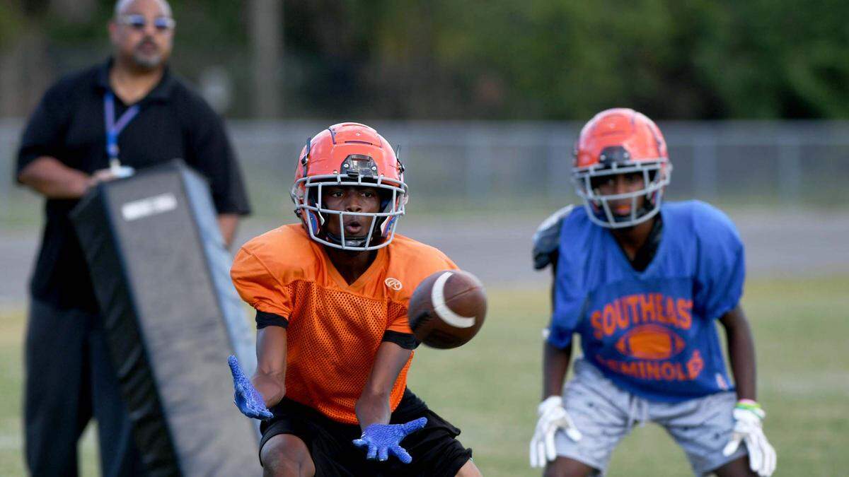 Southeast High School football practice, October 24, 2022.