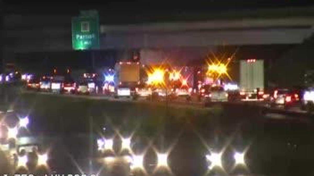 The ramp for Interstate 75 north to Interstate 275 north was blocked Wednesday morning after a fatal crash, according to Florida Highway Patrol.