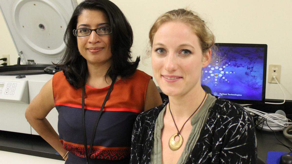 Laila Abdullah, left, and Tanja Emmerich are two of the Roskamp Institute researchers working on Gulf War Illness. 
 JAMES A. JONES JR./Bradenton Herald