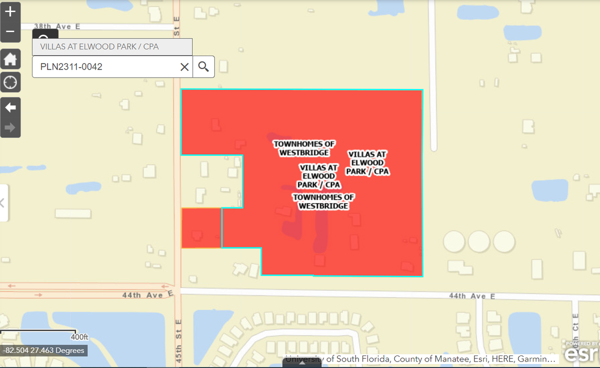 The Manatee County Planning Commission on Thursday is scheduled to consider Eastwind Development’s rezoning request needed to build 202 multi-family residential units on the northeast corner of 44th Avenue East and 45th Street East.