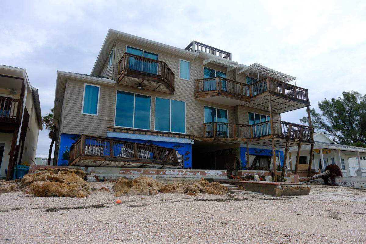Hurricane Helene’s storm surge flooding ruined homes on Anna Maria Island as the powerful Category 4 storm passed Manatee County in the Gulf of Mexico.