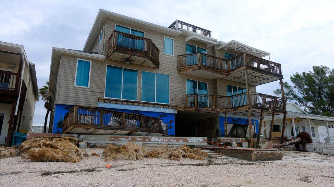 A home ruined by Hurricane Helene’s storm surge last year.