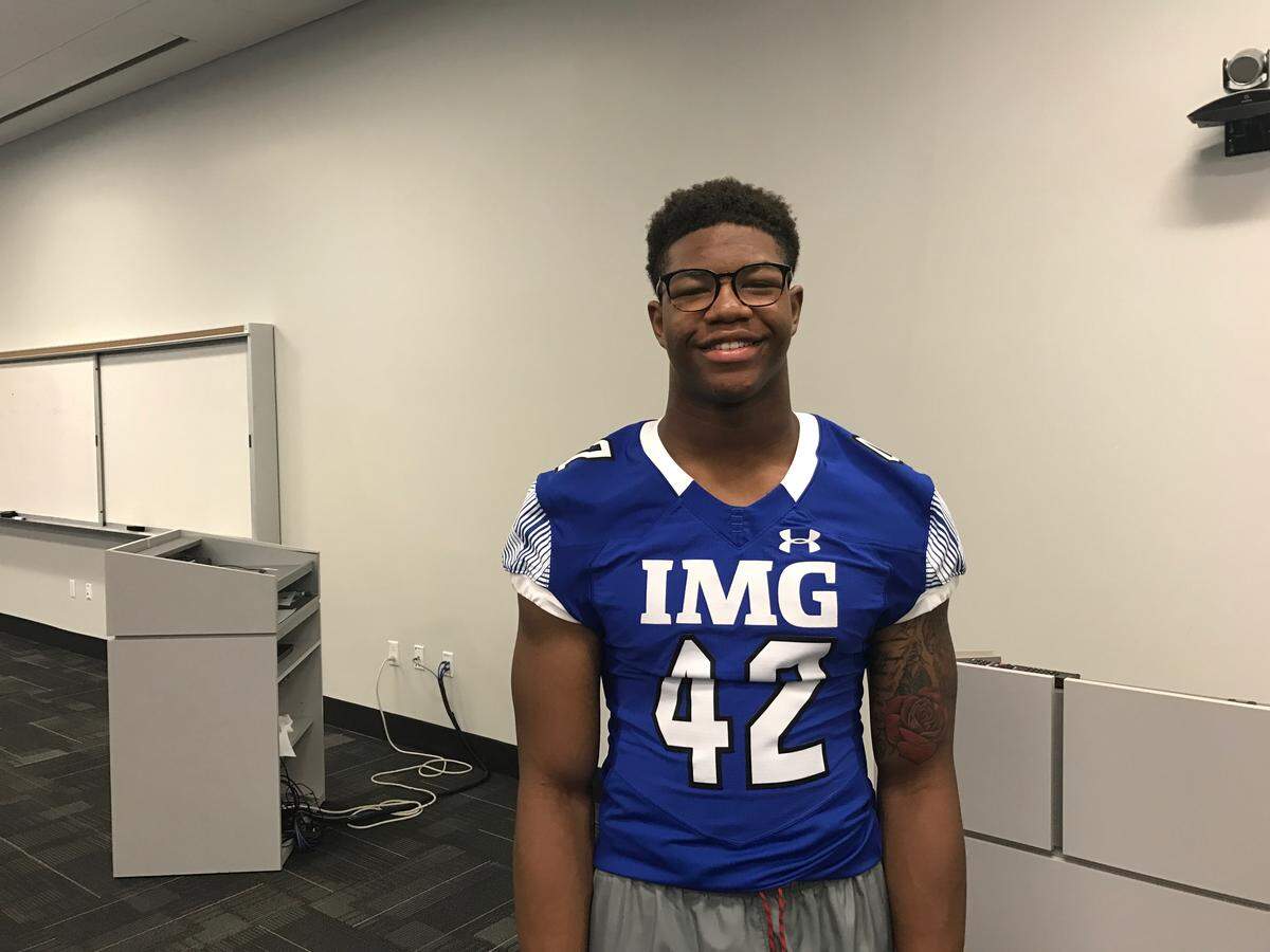 IMG Academy senior Nolan Smith II, a Georgia commit, discussed how he didn’t like his first visit with the Bulldogs when current Miami head coach Mark Richt was there during IMG’s Media Day in Bradenton, Florida on Wednesday, July, 25, 2018.