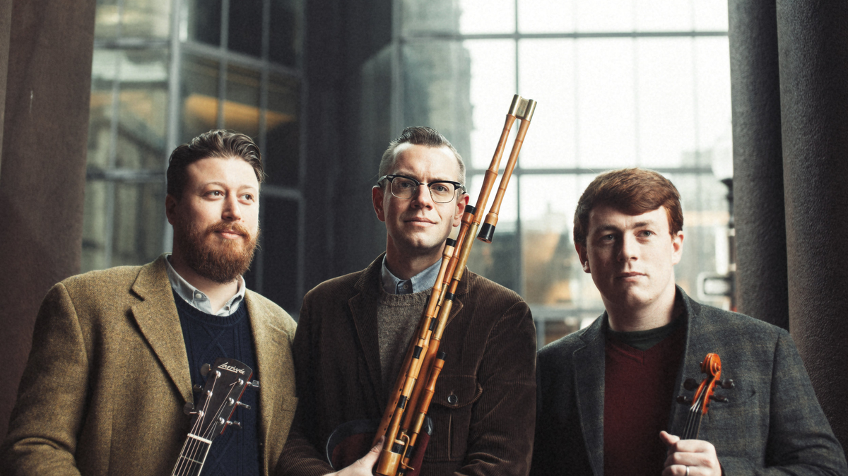Daymark, an acoustic trio that plays energetic, traditional Irish music, will perform this Sunday at Fogartyville Community Media and Arts Center.