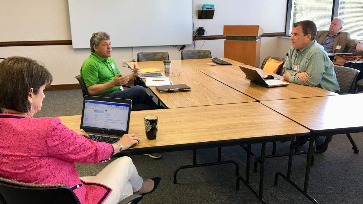 At their one-on-one meeting Friday, Manatee School Board member Charlie Kennedy said he wanted the discussion with Chairman Scott Hopes to be audio recorded, but Hopes objected to the idea. The conversation meandered for about an hour until both decided to hold a round-table discussion with all board members in the future.