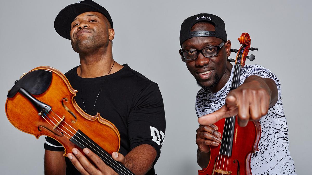Kevin “Kev” Marcus and Wilner “Wil B” Baptiste are the musicians of Black Violin. They will perform at Van Wezel Performing Arts Center on Tuesday, November 27 at 7:30 p.m.